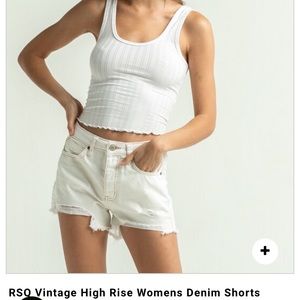 RSQ Vintage High Rise Ripped Womens Denim Shorts